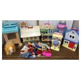 Fiaher Price school, Doll houses, doll clothes etc