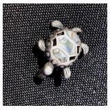 925 Sterling & Abalone Turtle Pendant