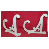 2 Rustic Shabby Chic Cast Iron Coat / Hat Hooks