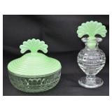 New Martinsville Glass Jadeite Green Vanity