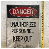 Aluminum Danger Sign 18/24