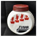 Vintage Anchor Hocking Vitrock Milk Glass Sugar