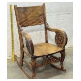 Fancy Carved North wind head Rocker