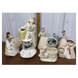 Lady vases/planters *some paint chipped