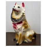 1940s chalk ware Carnival Dog - chip on ear