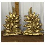 Syroco wood leaf wall sconce shelves