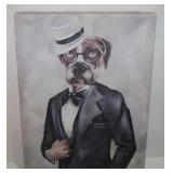 Tuxedo Dapper Boxer Dog Canvas Wall Art 14" x 11"
