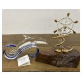 Glass Baron Handcrafted Glass - Dolphin & ship