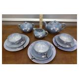 Lusterware tea pot, cream and sugar set