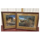 2 Jim Hansel print cabins on the water