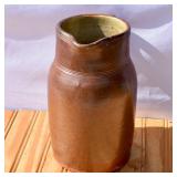 French Vintage Stoneware Clay Pitcher