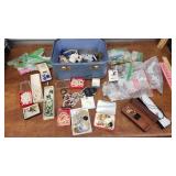 Vintage makeup case with a large amount of