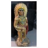 17ï¿½ vintage carnival Indian chief chalk statue