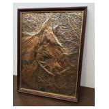 Hand hammered copper horse portrait