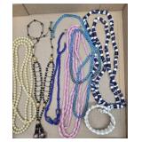 Mostly glass necklaces & bracelet