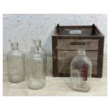 Bordens Milk Crate w/ 4 Bottles