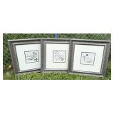 Contemporary artwork in ornate frames-3