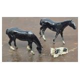 2 lead Britains horses & cow