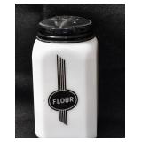 Hazel Atlas Milk Glass Flour Shaker. 1940