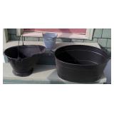 Vintage Coal Bucket, Small Galvanized Pail & Tin