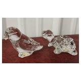 2 princess house pets Crystal figures bird,