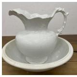 Dresden pitcher w/ Ironstone bowl. Some