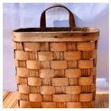 Vintage Wood Slat Mail Basket