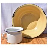 Vintage Enamel Mug & Mixing Bowl