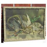 Victorian Oil Print Repro of Still Life/Hunting
