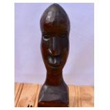 Hand Carved Vintage Wood Statue Head