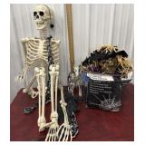 Halloween scarecrow and skeleton *skeleton as