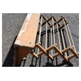 Vintage Wooden Accordion Style Wall Mount Drying