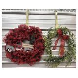 2 Christmas Wreaths with hangers