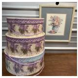 Floral Hat Boxes & Pretty Floral signed and