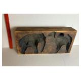 Vintage Wood Carving Mold, Elephant & Camel