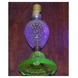 Vintage Hobnail Uranium & Manganese Lamp. Top