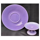 Amethyst Glass Plate & Compote