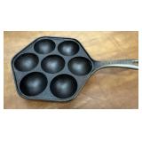 Cast Iron Unusual Aebleskiver Pan. Not sure if it