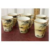 6 Nippon mugs hand paints *chips