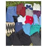 Ladies tops, sweaters, jeans, capris etc- size L,