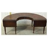 Half Round Leather Top Coffee Table 46/25/18