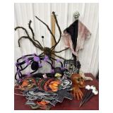 Halloween spiders, yard signs, decor etc