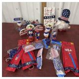 Red white and blue holiday items