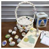Macrame Easter Basket, Water Globe, Ceramic