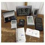 Alarm clocks, weather station, pocket radar, redi