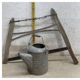 Galvanized Watering Can & Buck Saw