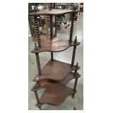 5 Tier Brown Corner Shelf. Could use a good