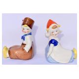 1940's Goebel Dutch Boy & Girl Figural Bookends