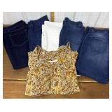 Ladies jeans & blouse- size 14, 16, XL like new