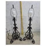 2 Wrought iron table lamps